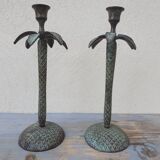 Pair of palm candle holders