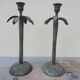 Pair of palm candle holders
