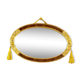 Miroir ovale vintage en bois et plâtre 50x32cm