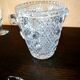 Diamond cut crystal ice bucket with ice tongs