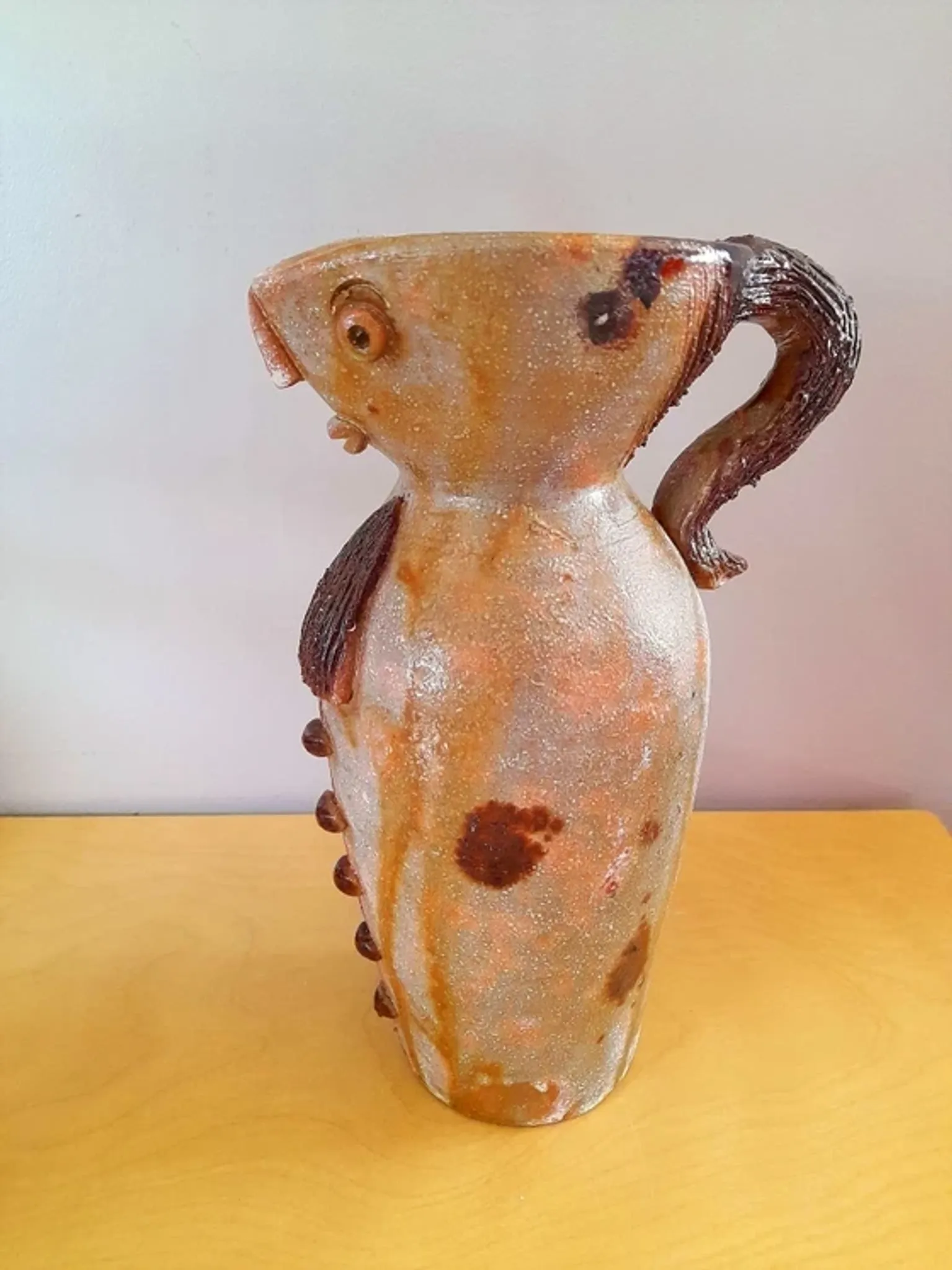 Anthropomorphic pitcher in stoneware by André Louis Freymond