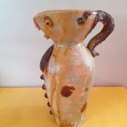 Anthropomorphic pitcher in stoneware by André Louis Freymond