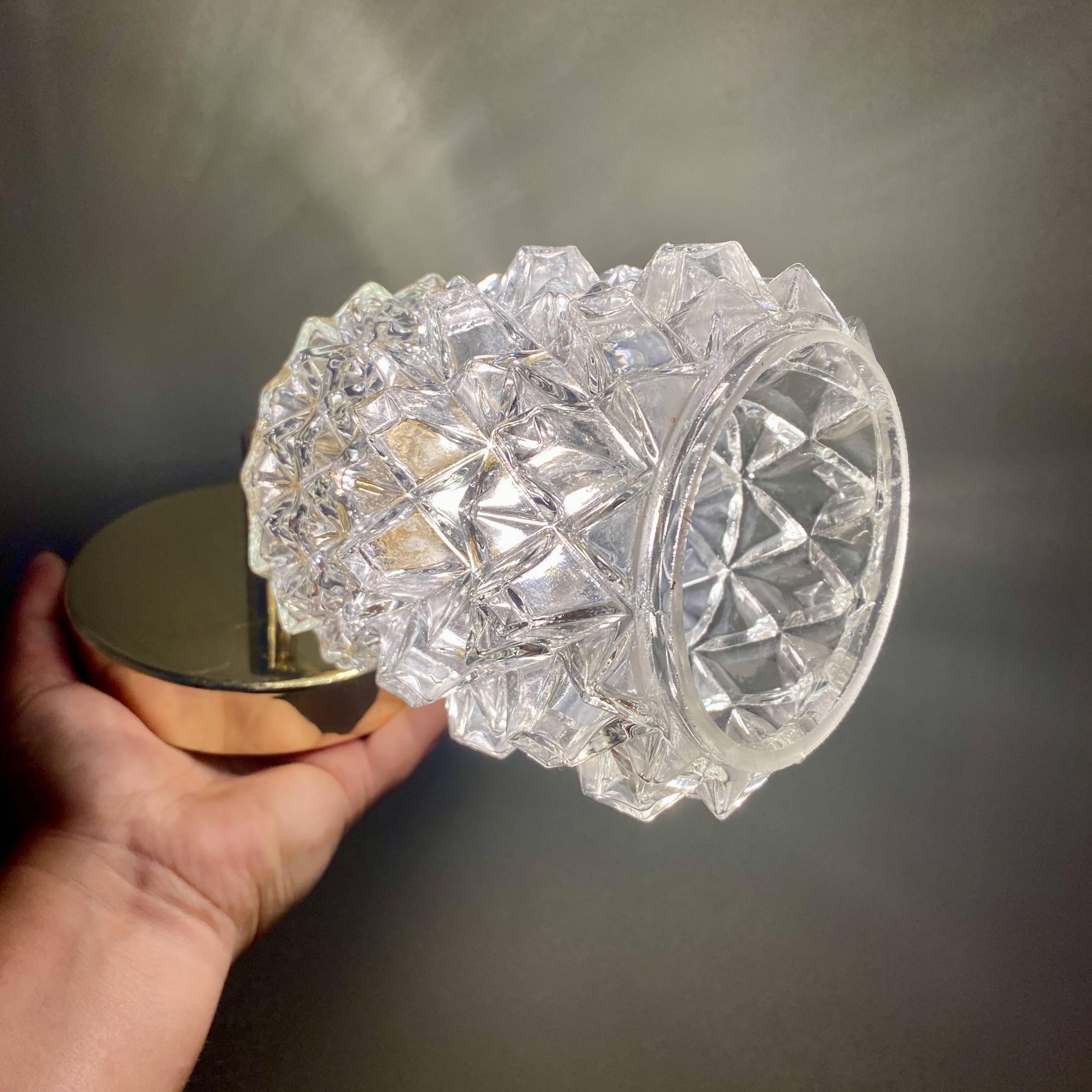 Vintage molded glass globe wall light