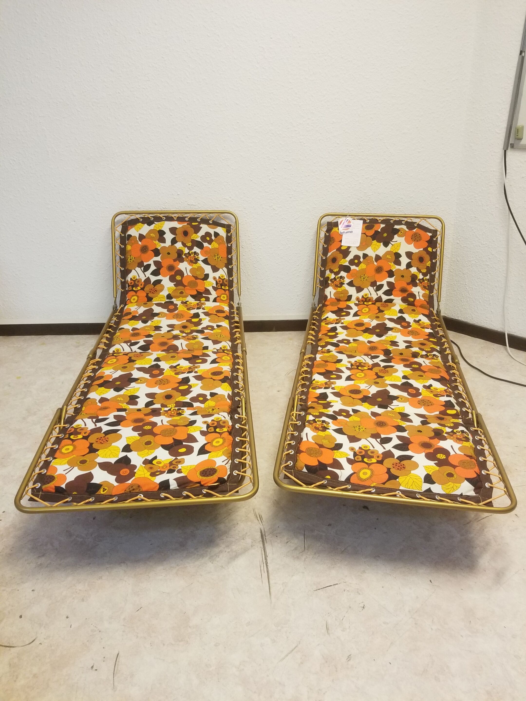 Pair of sun loungers Vintage Lafuma 1970 - NEW
