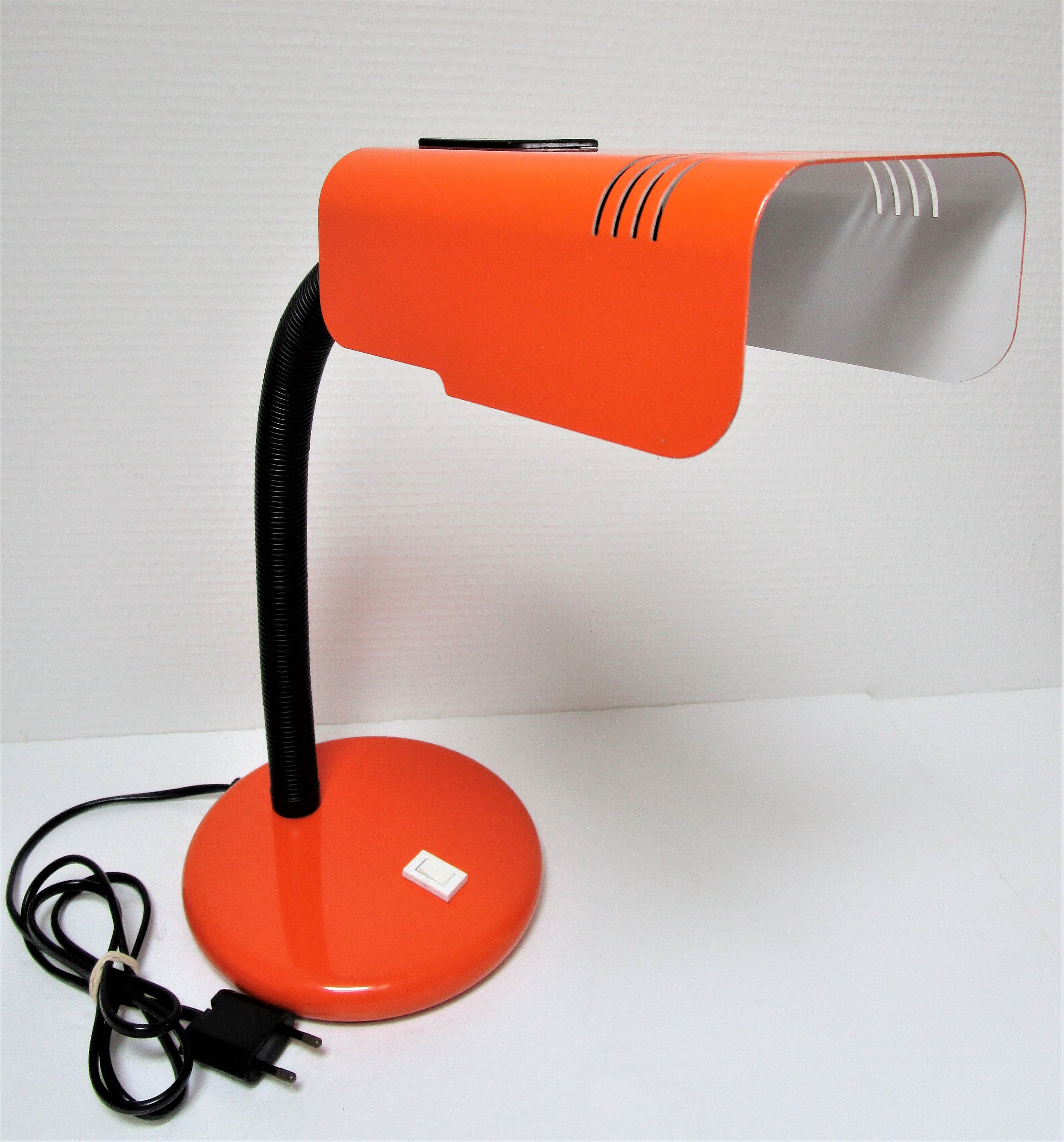 Office lamp targetti sankey metal orange vintage 70s
