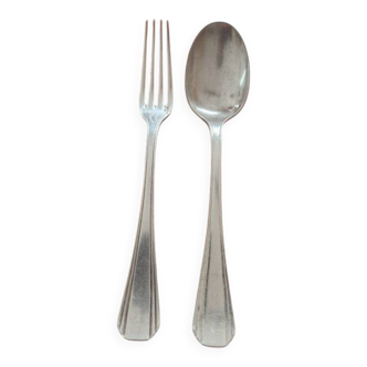Christofle - Baptism cutlery model Boréal - in silver-plated metal