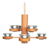 Bohemian chandelier, vintage Nordic pine