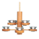 Bohemian chandelier, vintage Nordic pine
