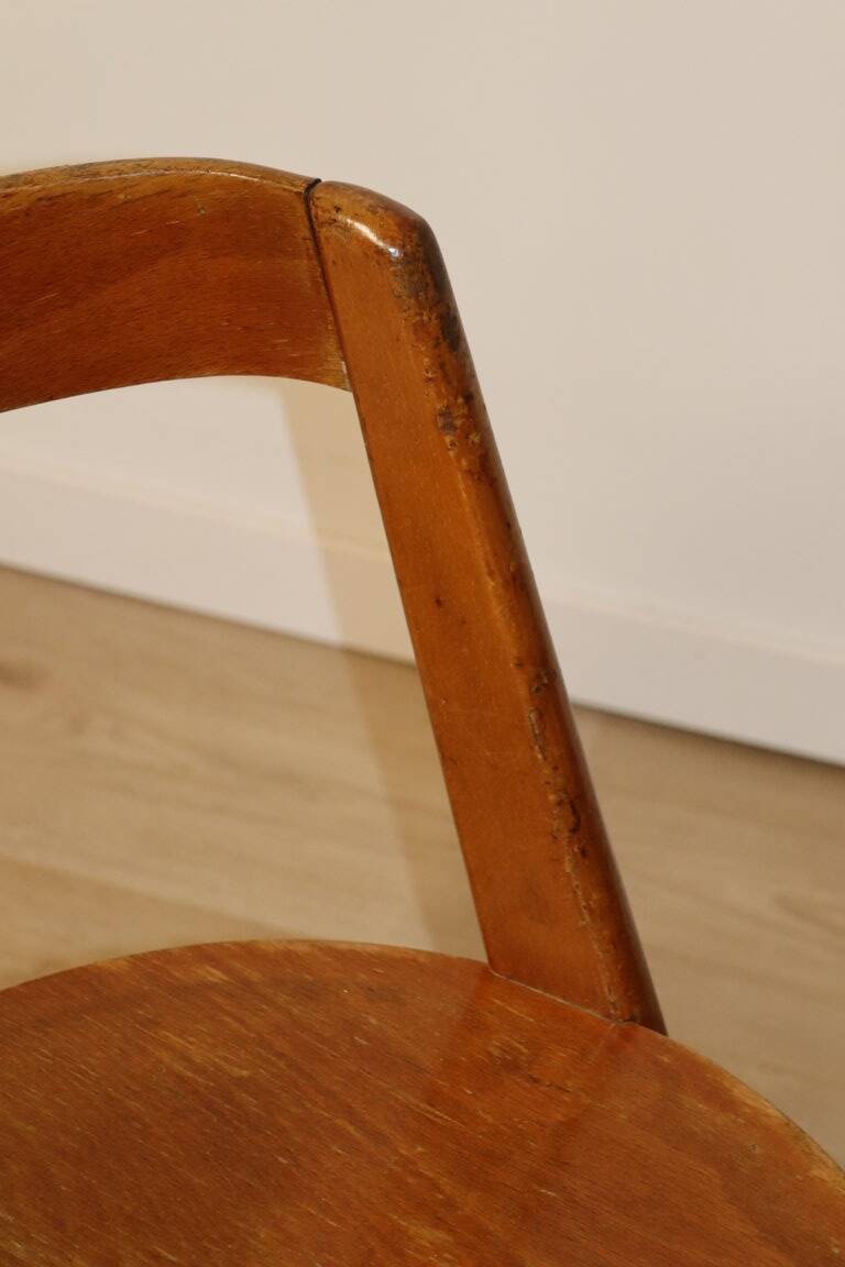 Chaise Vintage Baumann Modèle "Halfa" en bois, 1970