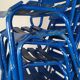 14 blue metal bistro chairs