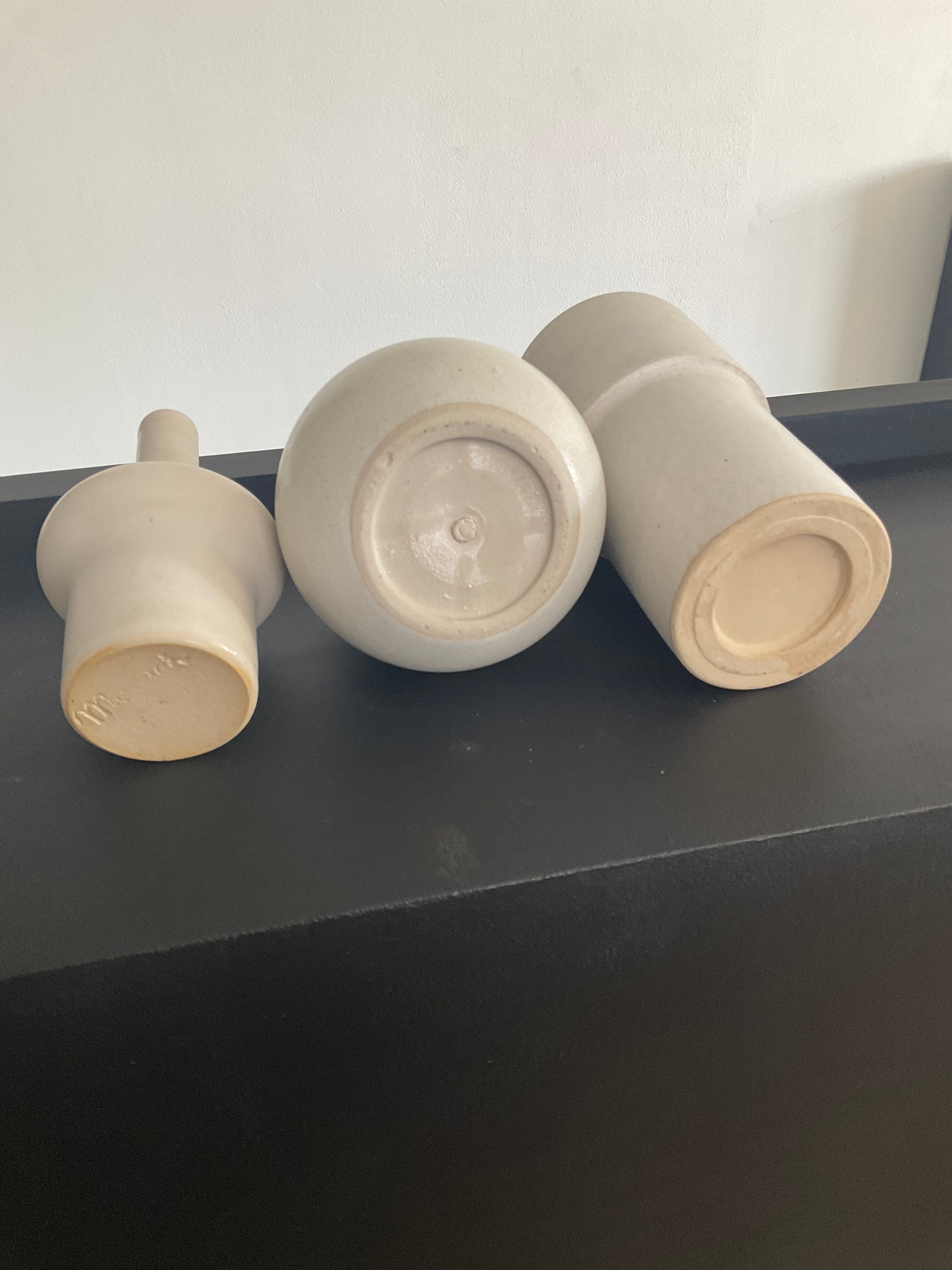 Serie 3 vintage ceramic vases