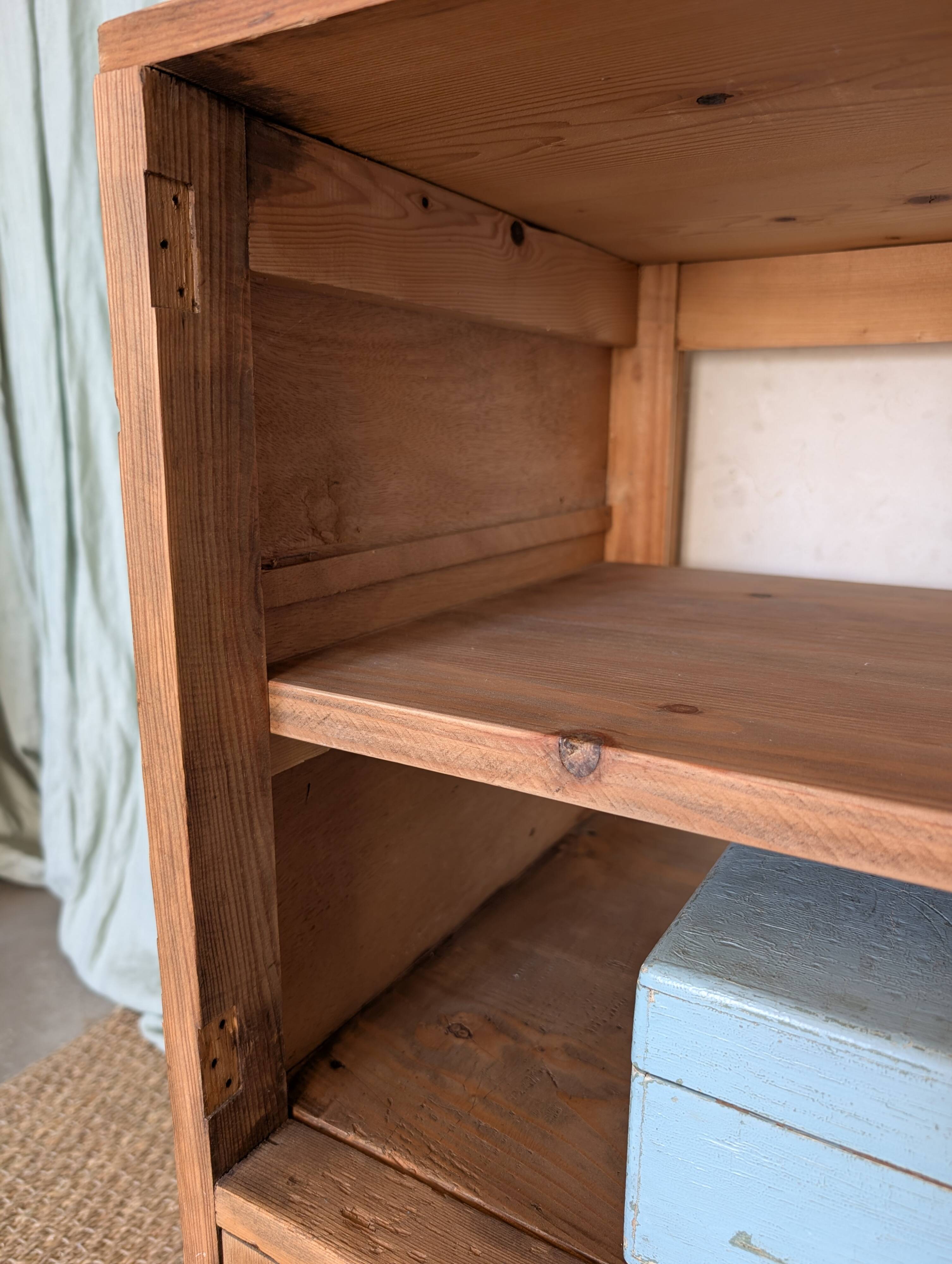 Old small workshop furniture made of wood.