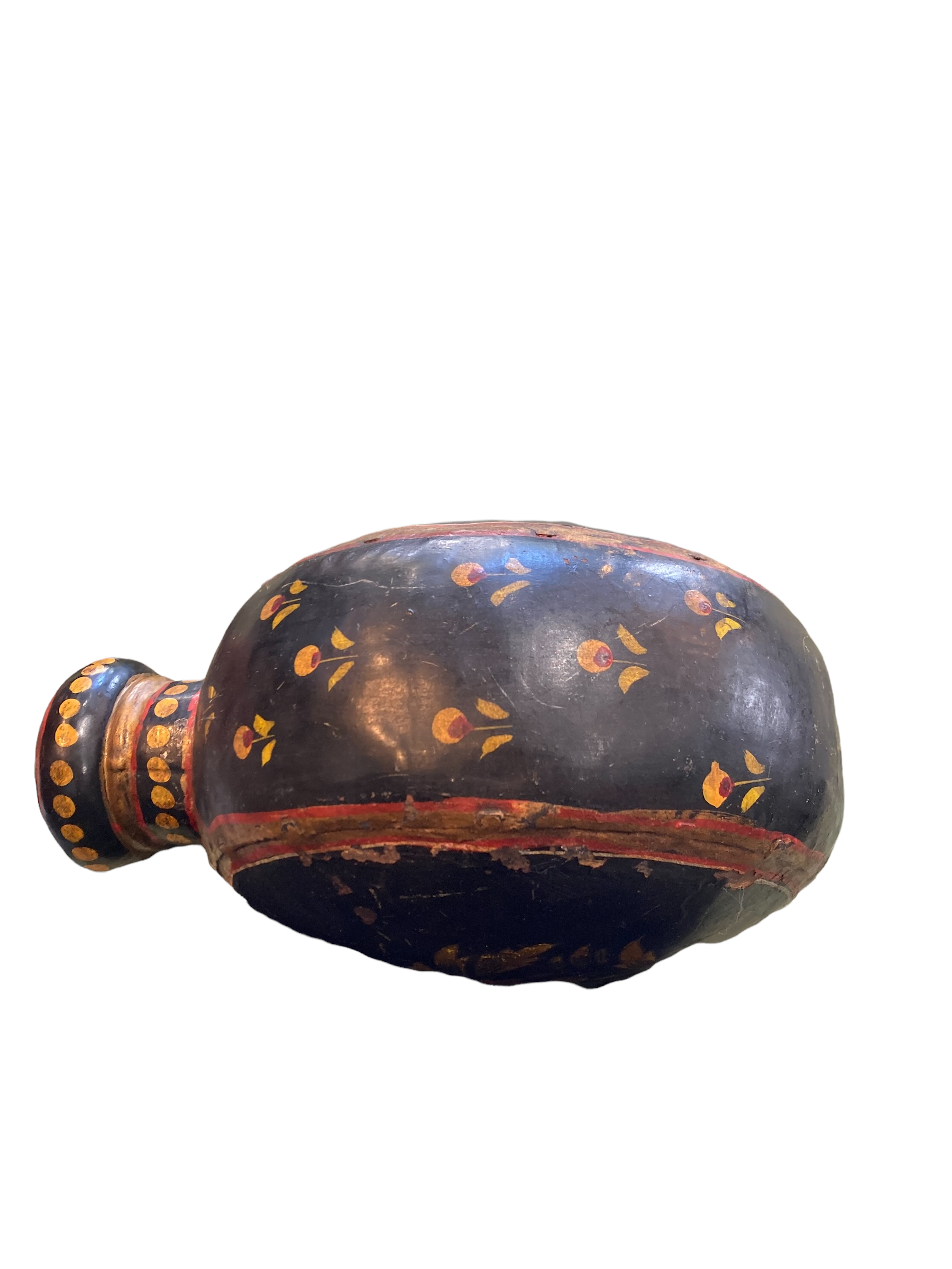 Indian painted metal jar