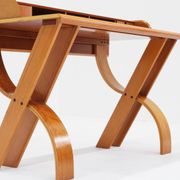 Vintage Italian wooden desk and chair 1970s