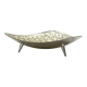 Vintage plated plate on leaf-shaped legs, silver-plated, Germany, 1970s.