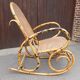 Rocking-chair en rotin et cannage vintage