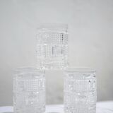 Carafe and 6 vintage glass glasses