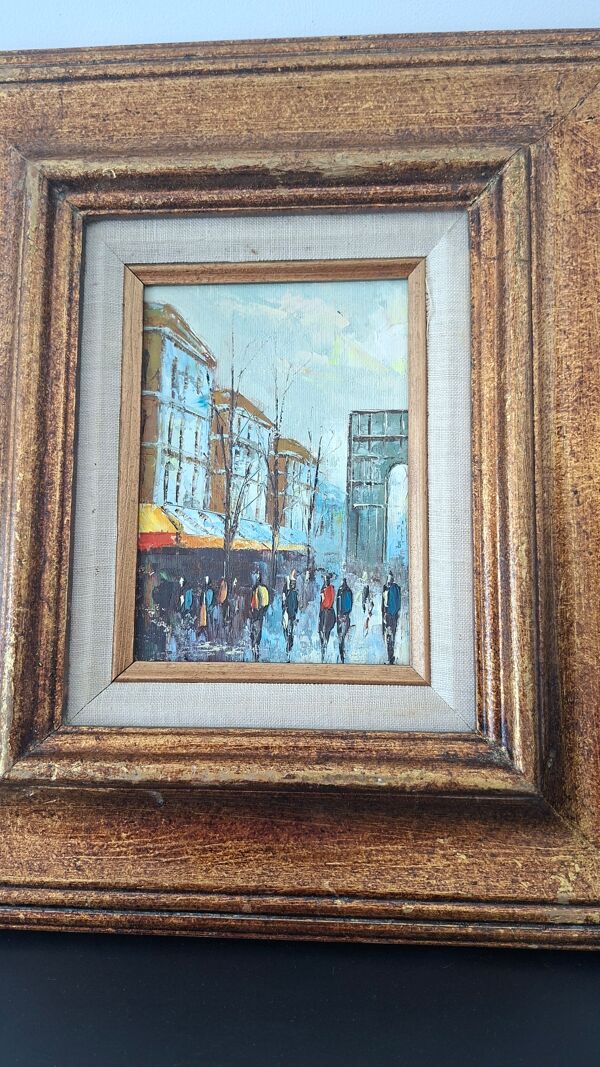 Peinture à l'huile Rue De New-York 1976