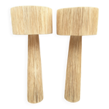 XXL raffia lamp duo