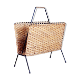 Vintage wicker magazine rack