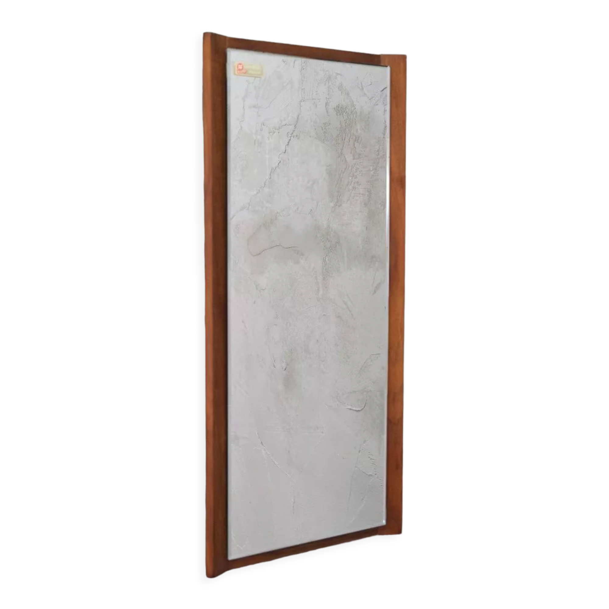 Mid-Century German teak wall mirror from FF Geschliffen , 1960s