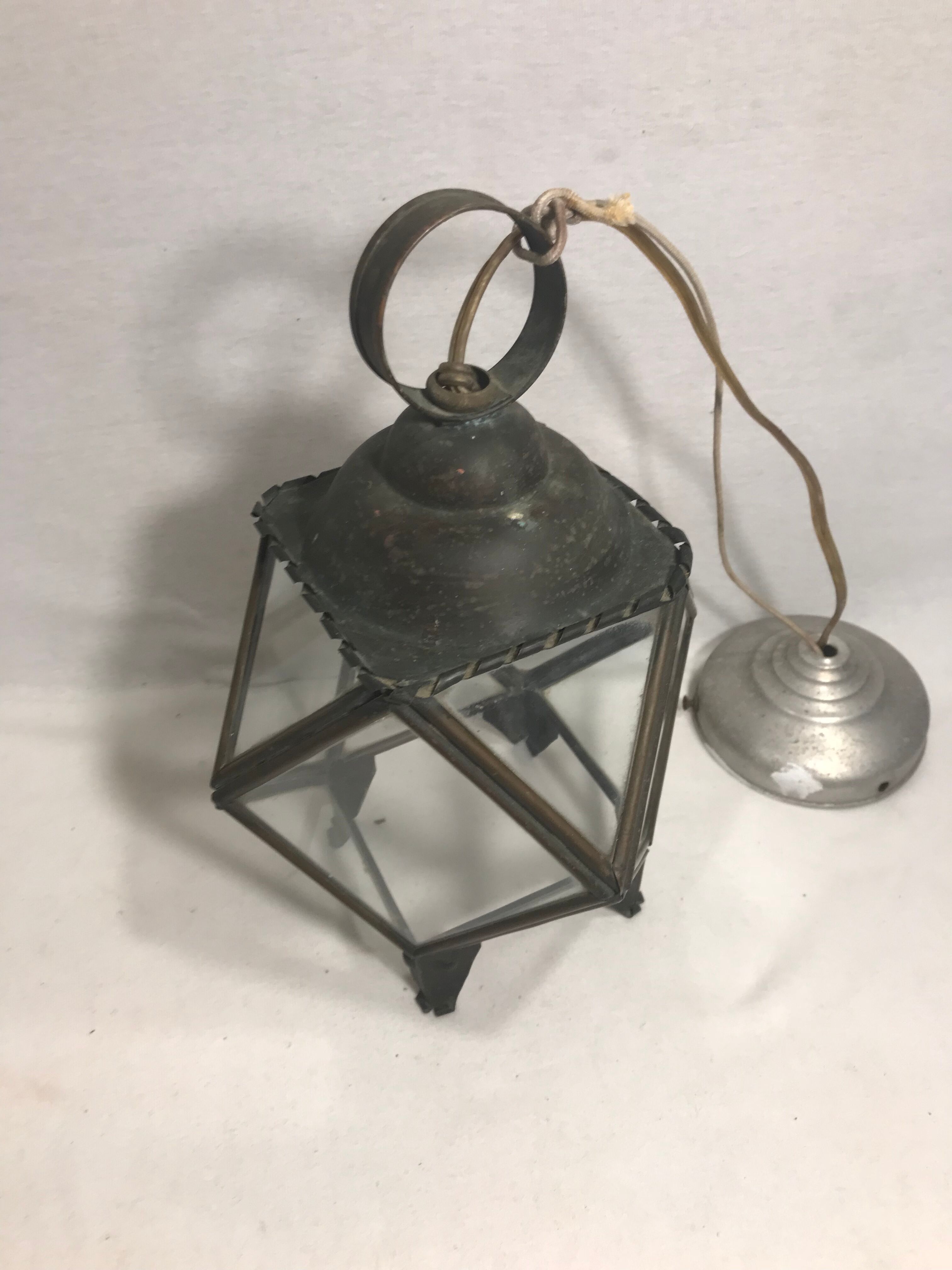 1970s lantern pendant lamp