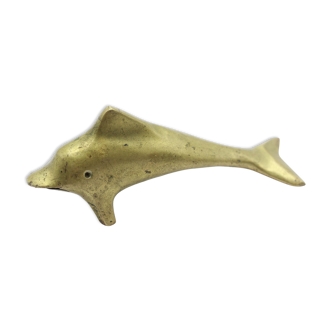 Brass dolphin statue