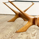 Scandinavian mahogany and glas coffee table by Illum Wikkelso for CF Christiansen Silkeborg, 1960s