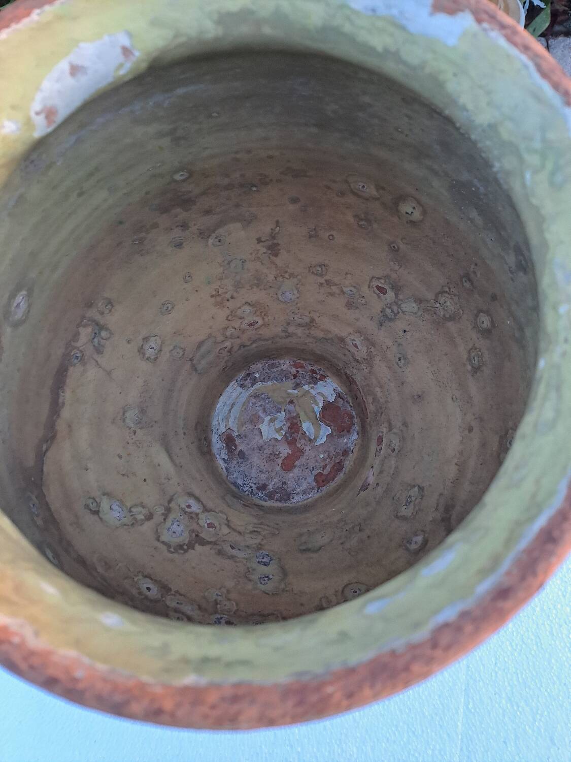 Yellow glazed grease pot 19th century South-West