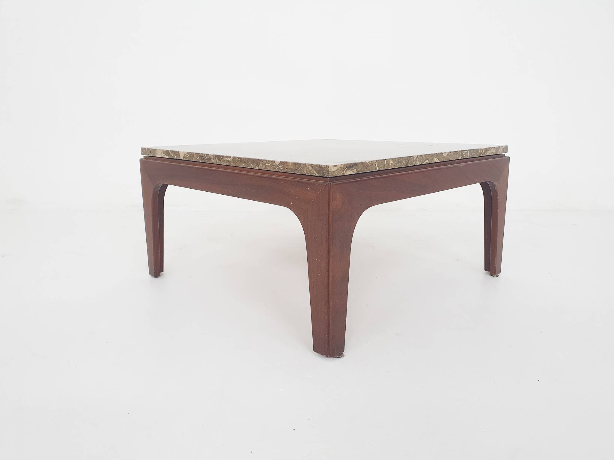Mid-century fossil stone coffee table