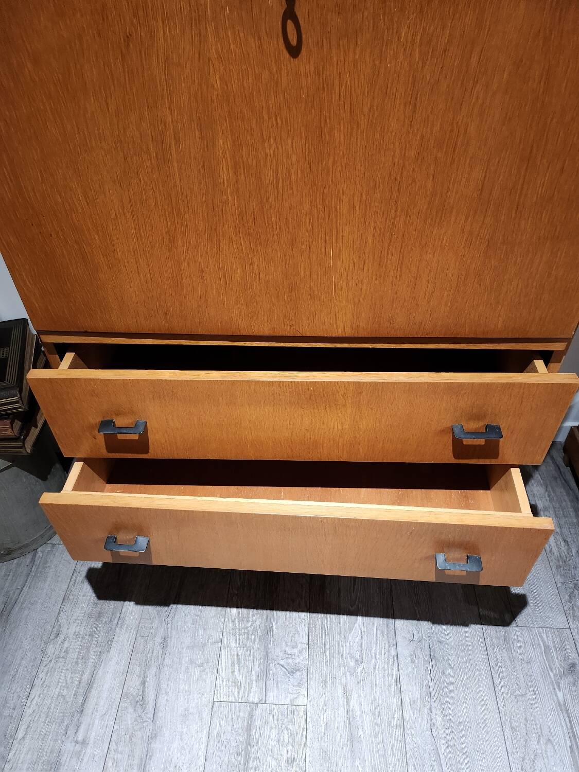 Vintage Scandinavian beech wood secretary