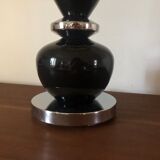Lamp 1970 black glass and chromed metal
