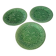 3 dessert plates from the 19th century Salins with a green vine leaf pattern.