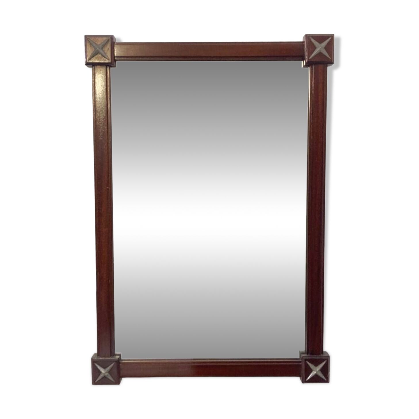 Miroir rectangulaire en bois du milieu du siècle