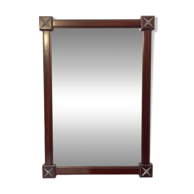 Miroir rectangulaire en bois du milieu du siècle
