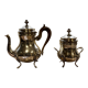 Two shaped pieces in silver-plated metal punched circa 1900 (B)