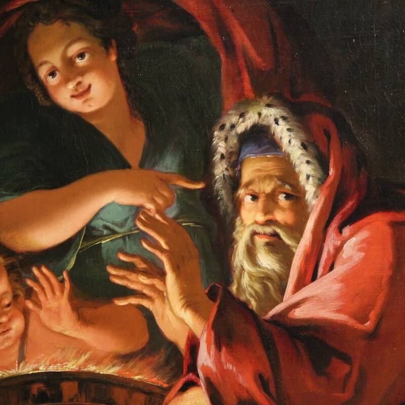 Great 18th century painting, allegory of winter