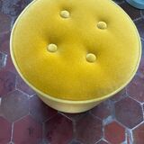 India Mahdavi velvet pouffe stool
