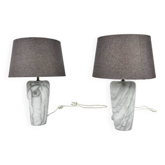Italian Marble Table Lamps, 1980s