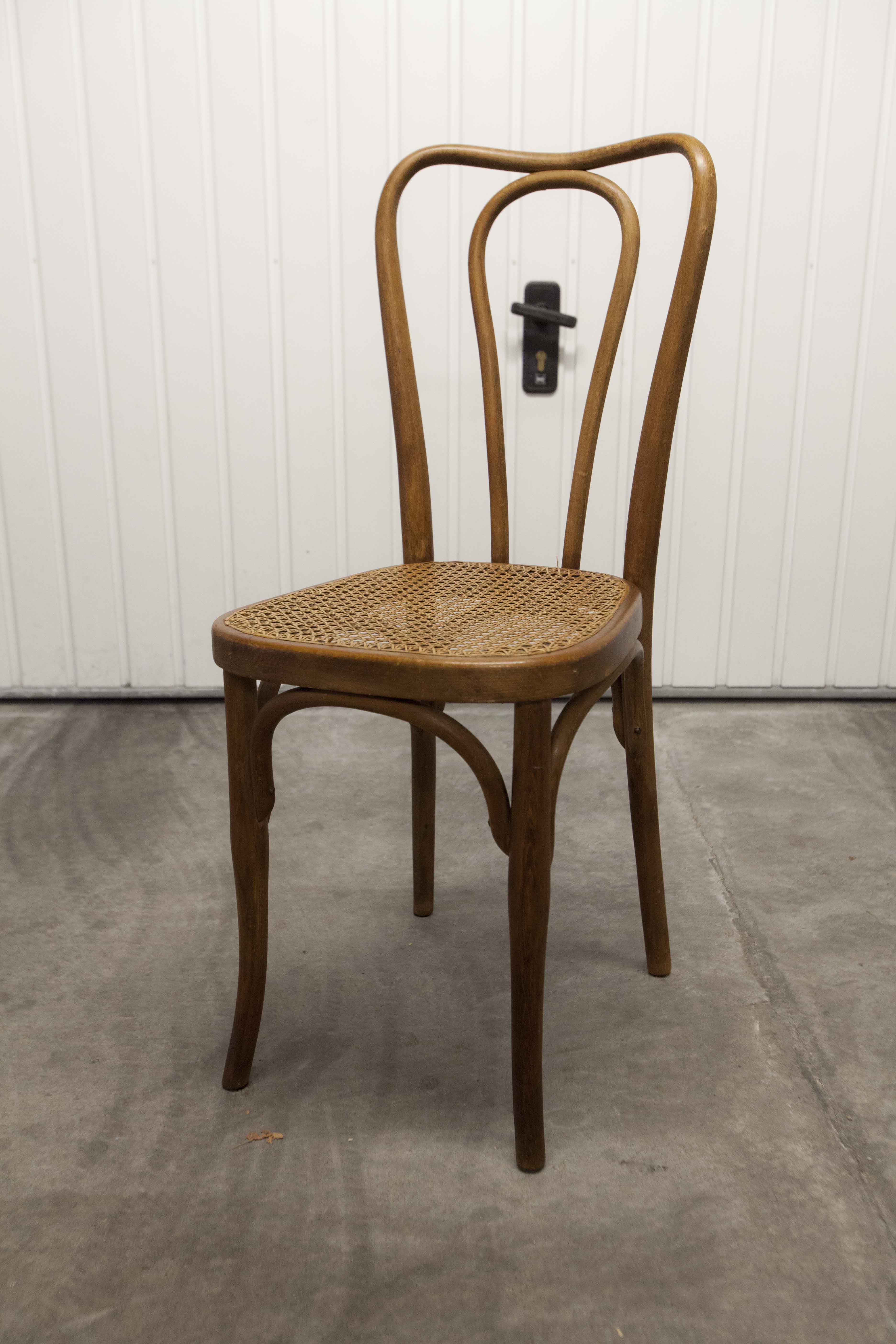 Set of 6 chairs bistro j&j kohn 1900 seat cannage