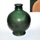 Vintage ceramic vase signed vague - Green glazed terracotta