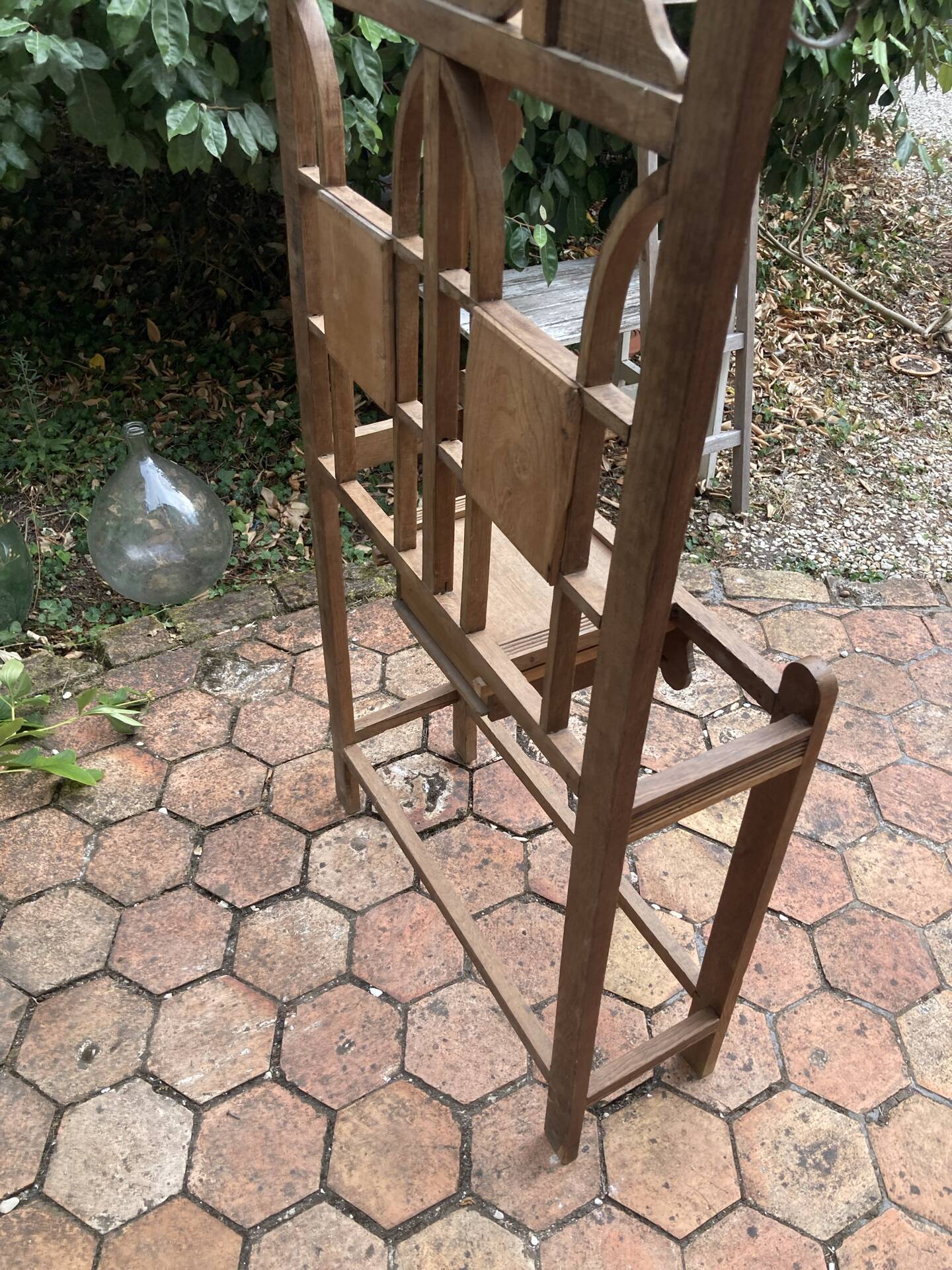 Old wooden entrance coat rack