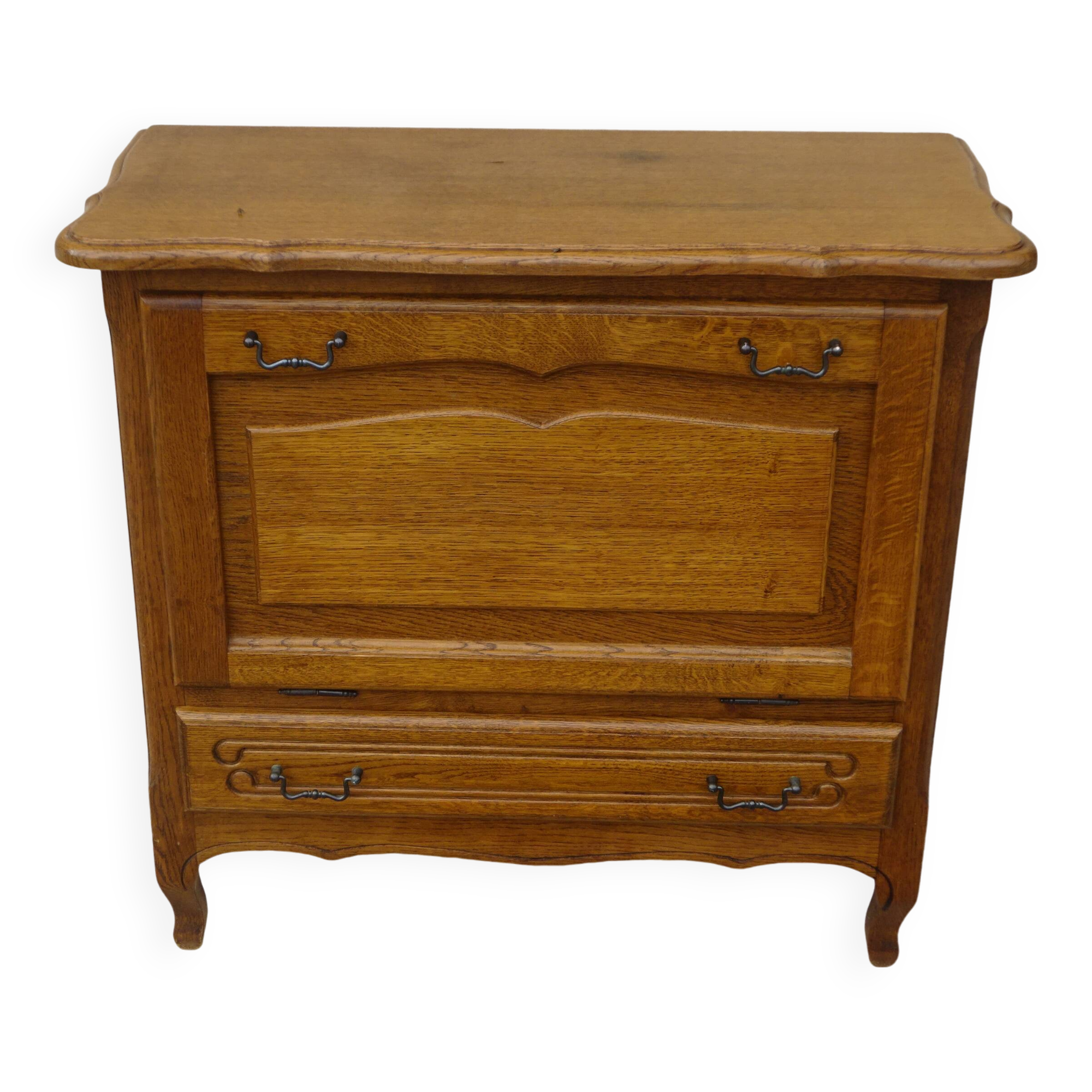Small oak cabinet, 1 tilting door and 1 drawer
