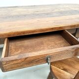 Grande table ancienne ovale en chêne massif – Circa 1900