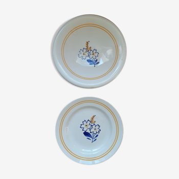 Lot de 1 plat et 1 assiette Sarreguemines