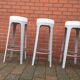 Leonardo Rossano metal and leather stool for Lapalma, Italy