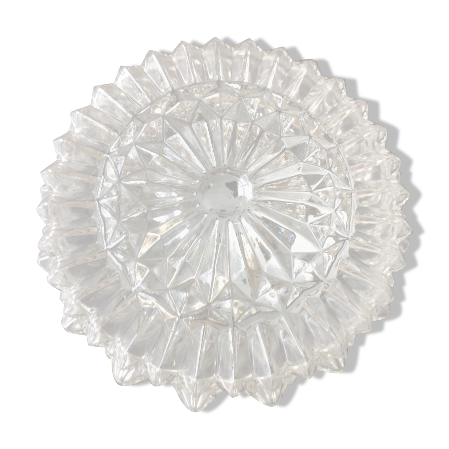 Round ceiling lamp diamond tips vintage 60s-70s