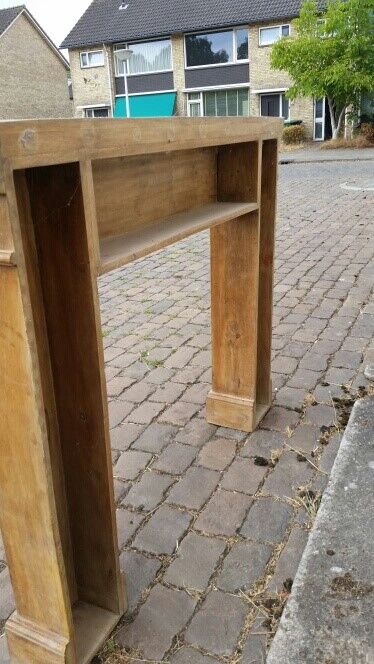 Wood fireplace mantle