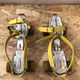 Old pair of speedy metal roller skates grey + straps & vintage brake