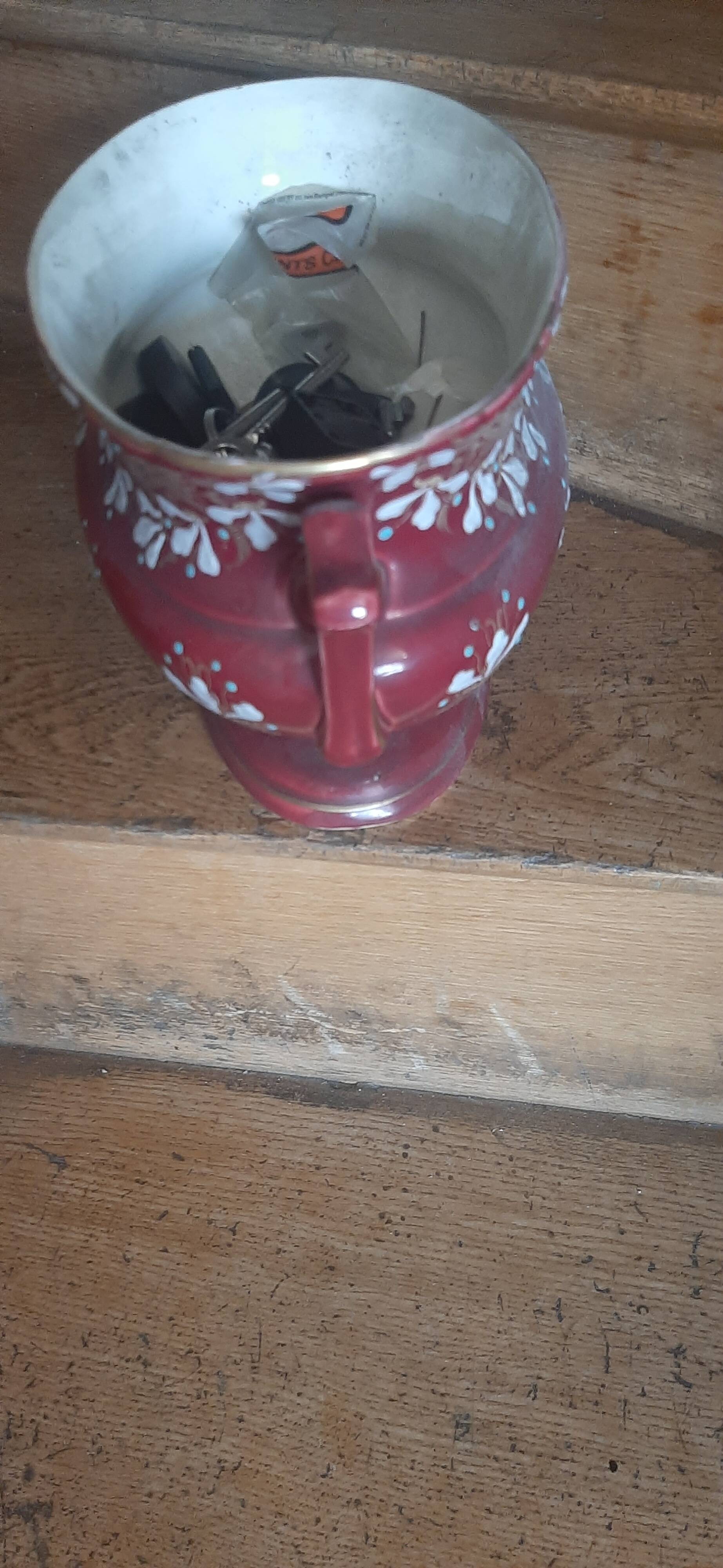 Pair of BKF earthenware vases and planter